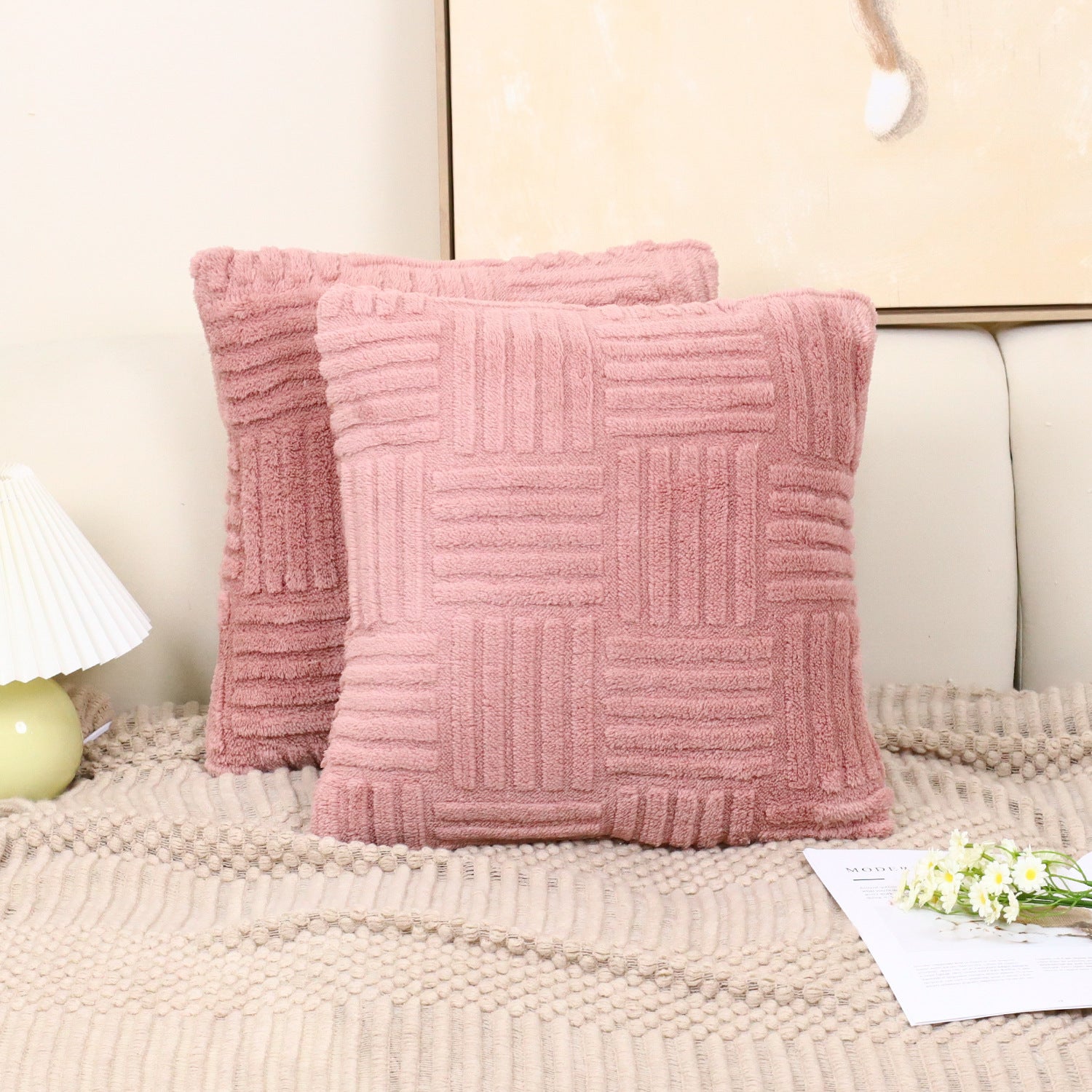 Pillow Cover Woven Plush Pillowcase Pillow Cover