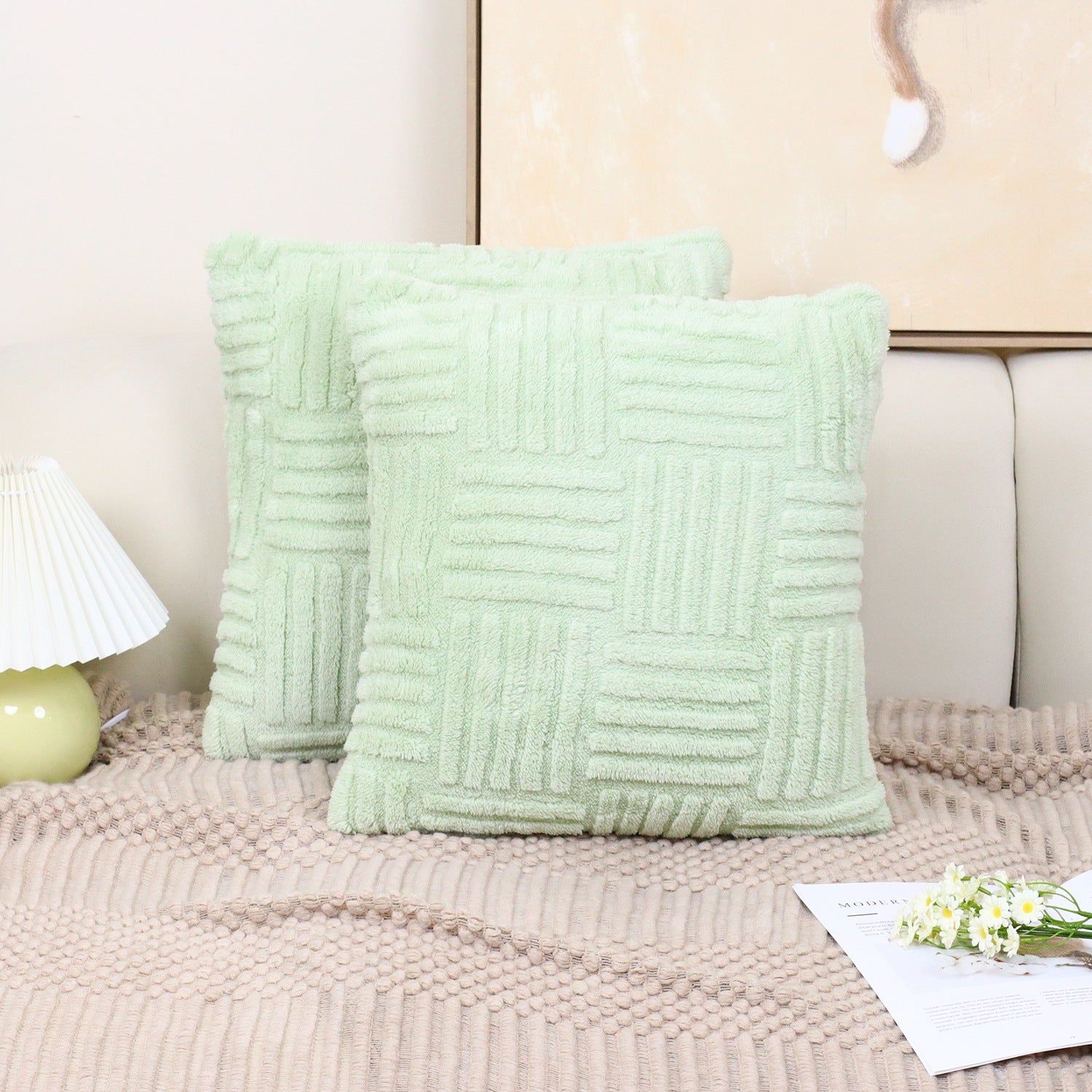 Pillow Cover Woven Plush Pillowcase Pillow Cover