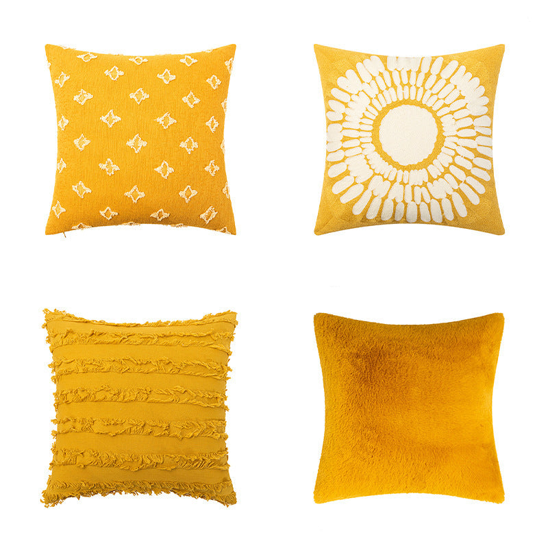 Yellow Pillow Cover Combination Solid Color Ornament Pillow